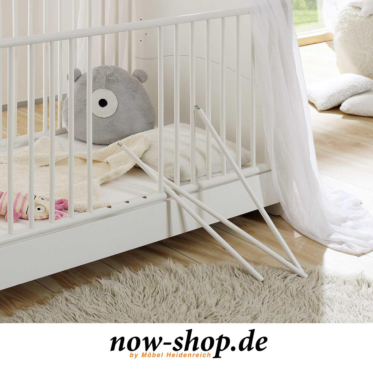 Detail Babybett - Schlupfsprossen Geöffnete Schlupfsprossen