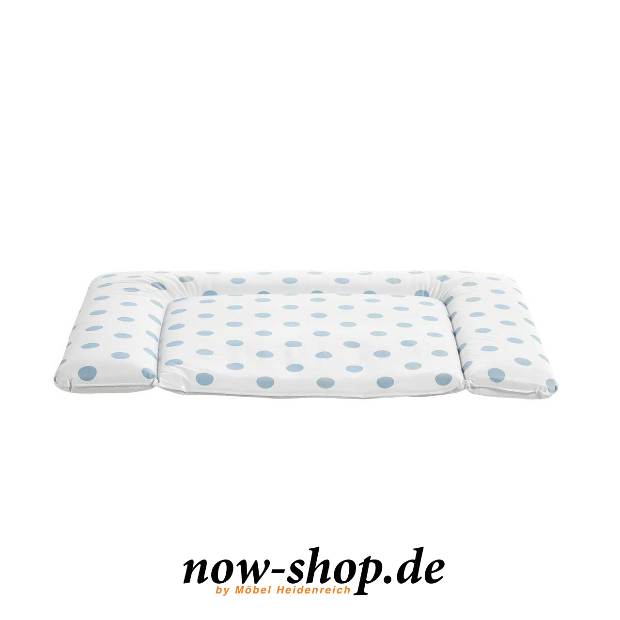 now! by hülsta – minimo Wickelauflage 5995 Hellblau Wickelauflage mit hellblauen Punkten frontal fotografiert.