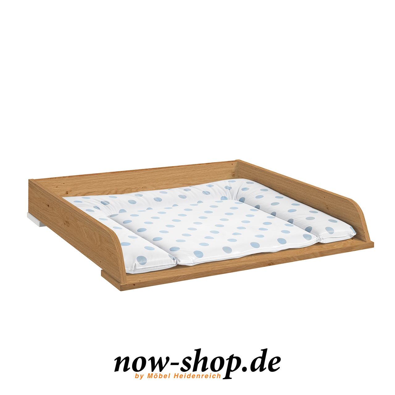 now! by hülsta Wickelaufsatz 51906 Natureiche Wickelaufsatz in Natureiche mit Auflage mit hellblauen Punkten