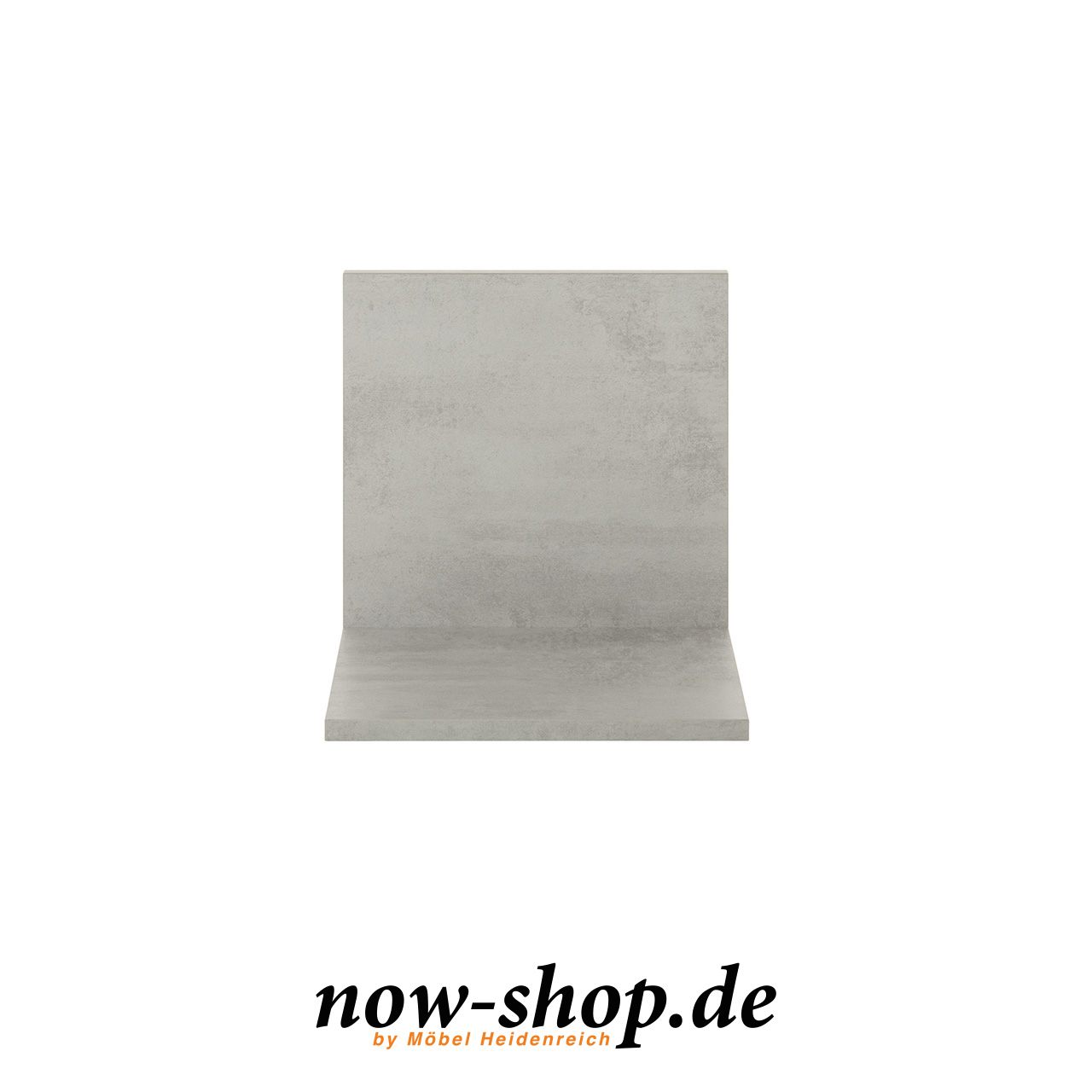 L-förmiges Element in grau frontal fotografiert.