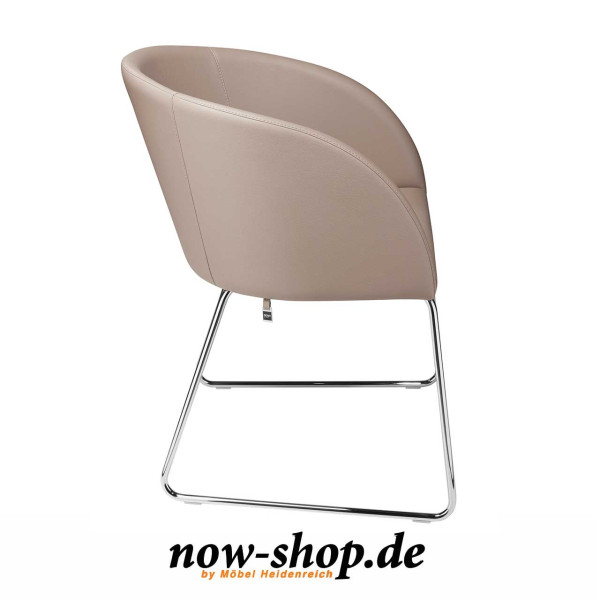 now! by hülsta – dining Stuhl S19-1 Kunstleder taupe Seitenansicht