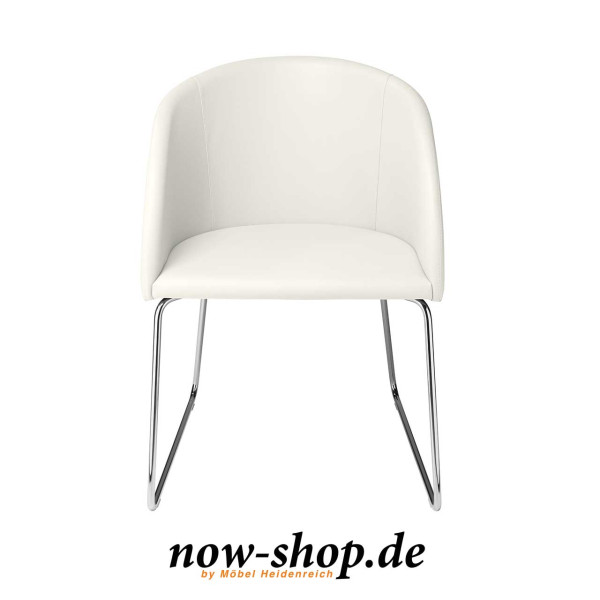 now! by hülsta dining – Stuhl S19-1 Kunstleder weiß Frontansicht