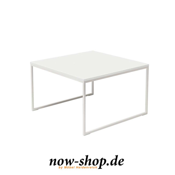 now! by hülsta – Couchtisch 9721 mit weißer Tischplatte und weißem Gestell